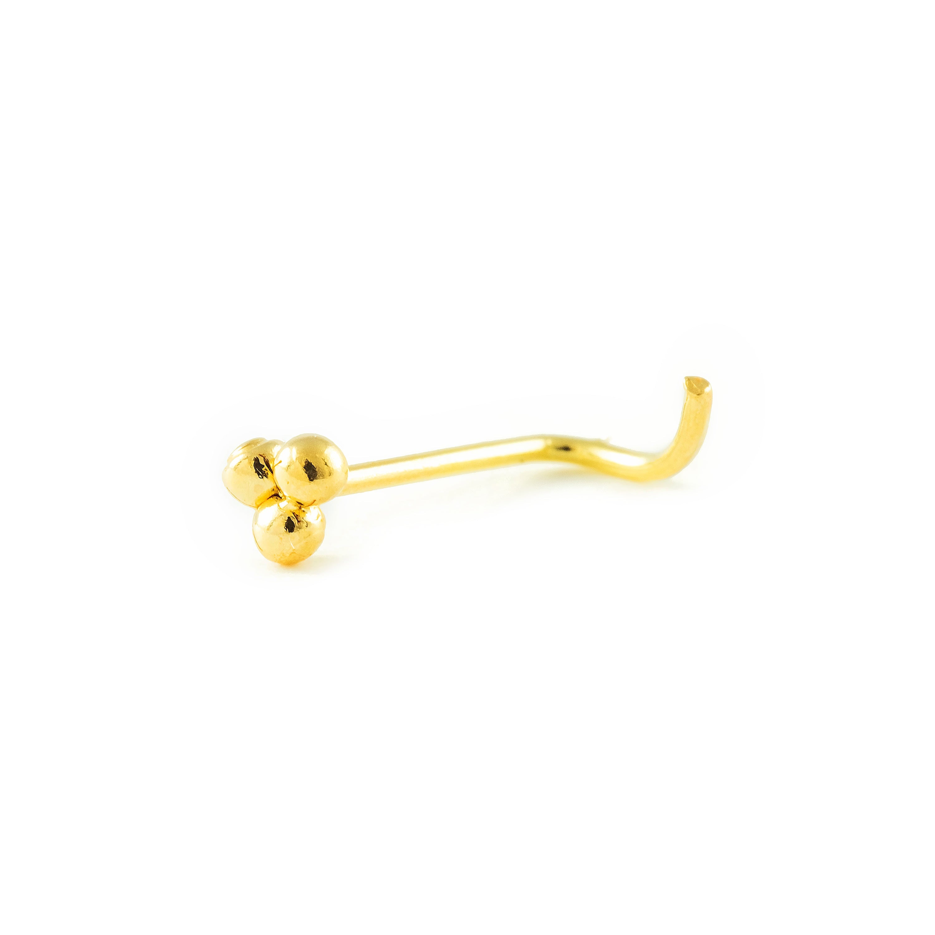 Piercing Oro Amarillo 9K Nariz Bolas Brillo