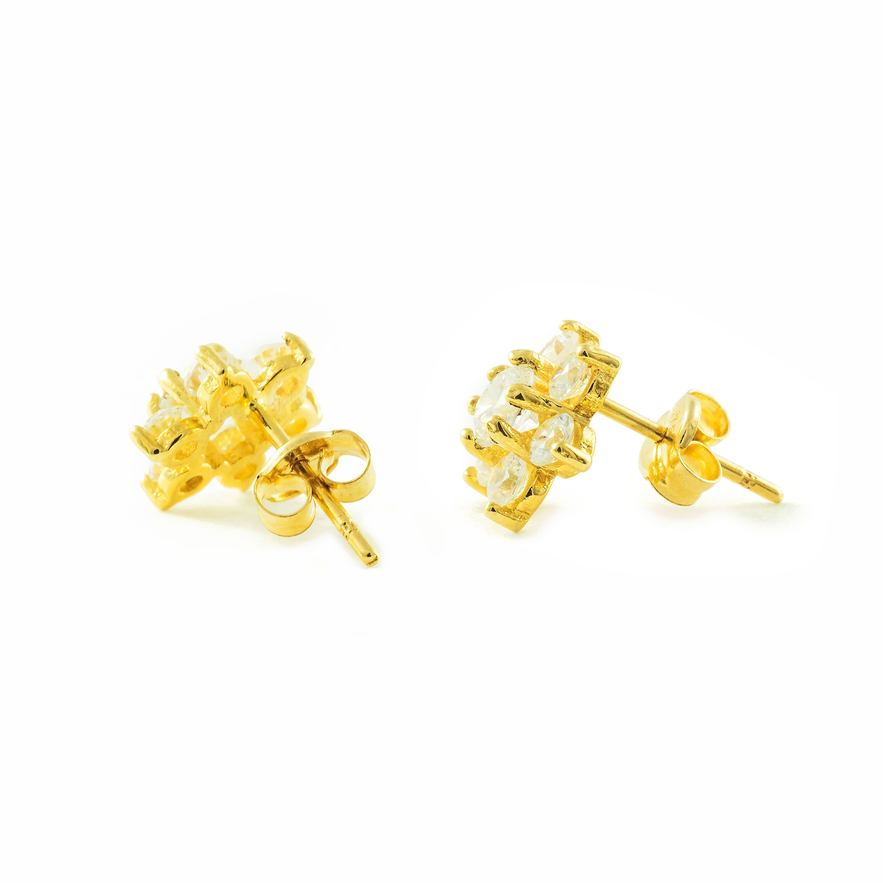 Pendientes Mujer/Niña Oro 9k Flor Circonita