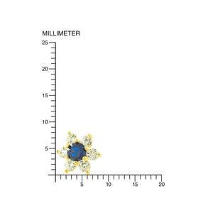 Pendientes Mujer/Niña Oro 9k Flor Circonita Zafiro