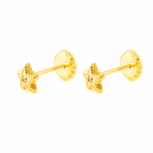 Pendientes Bebe/Niña Oro 9k Estrella Circonita