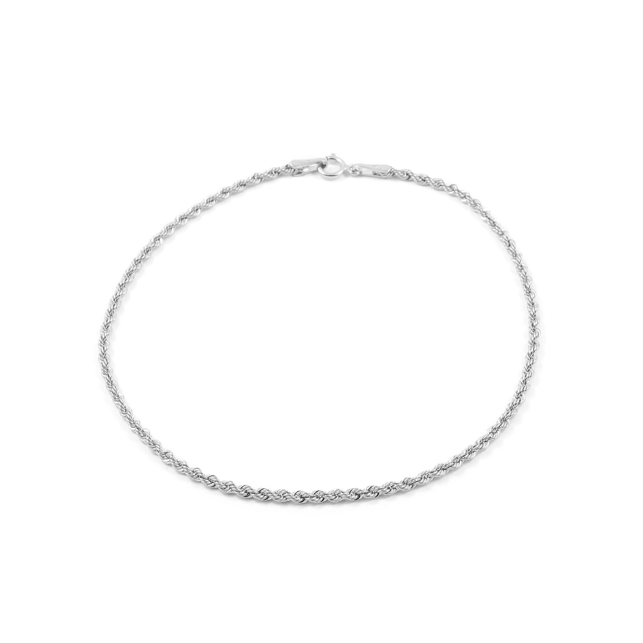 Pulsera Mujer Oro Blanco 18K Salomonico Hueca 18 cm