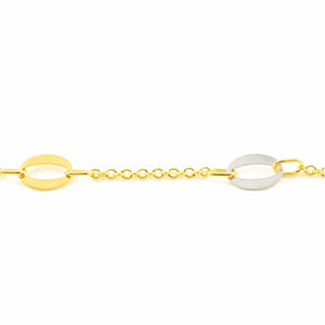 Pulsera oro amarillo margaritas caladas lisas en brillo