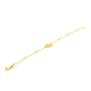 Pulsera oro angelito con nacar (9Kts)