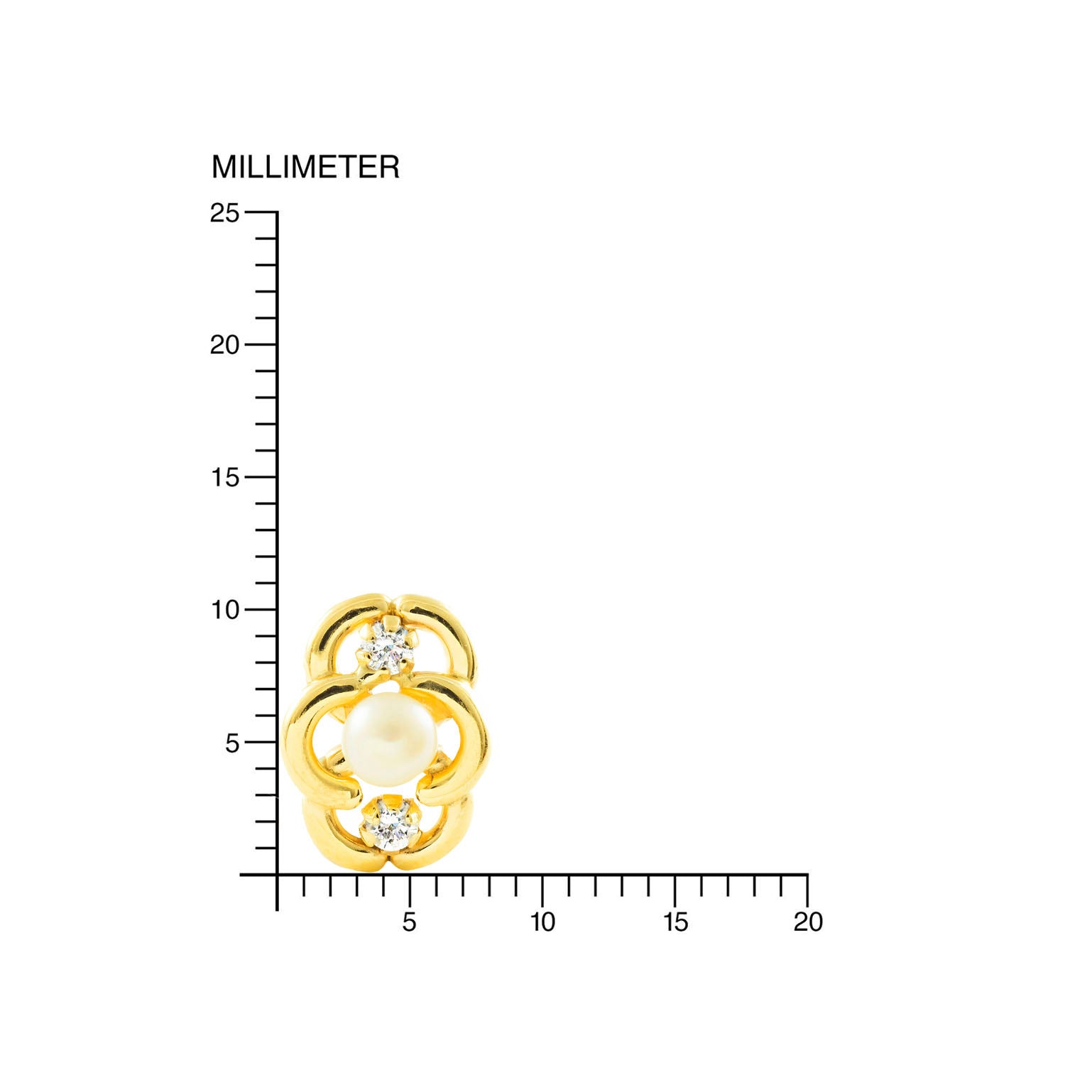 Pendientes Niña Oro 9k Circonita Perla Botón 3,5 mm