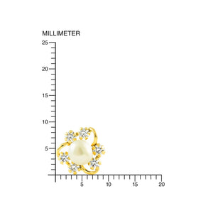 Pendientes Niña Oro 9k Circonita Perla Botón 4,5 mm