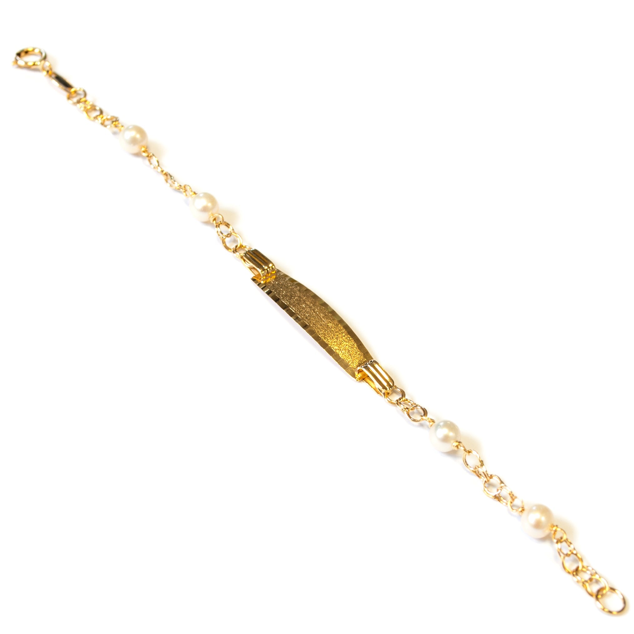 Pulsera/Esclava Oro para bebe con perlas