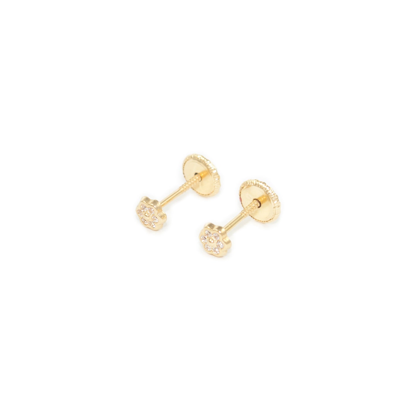 Pendientes Bebe Oro primera postura Margarita 6 petalos