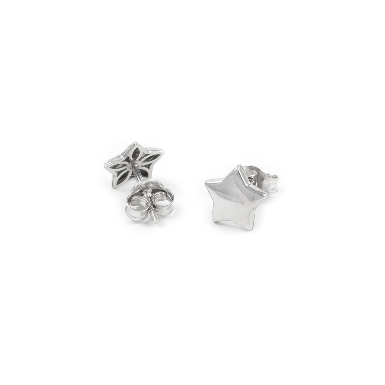 Pendientes de Plata Estrella lisa