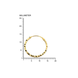 Pendientes Aro Tallado Cuadrado 14x1 mm