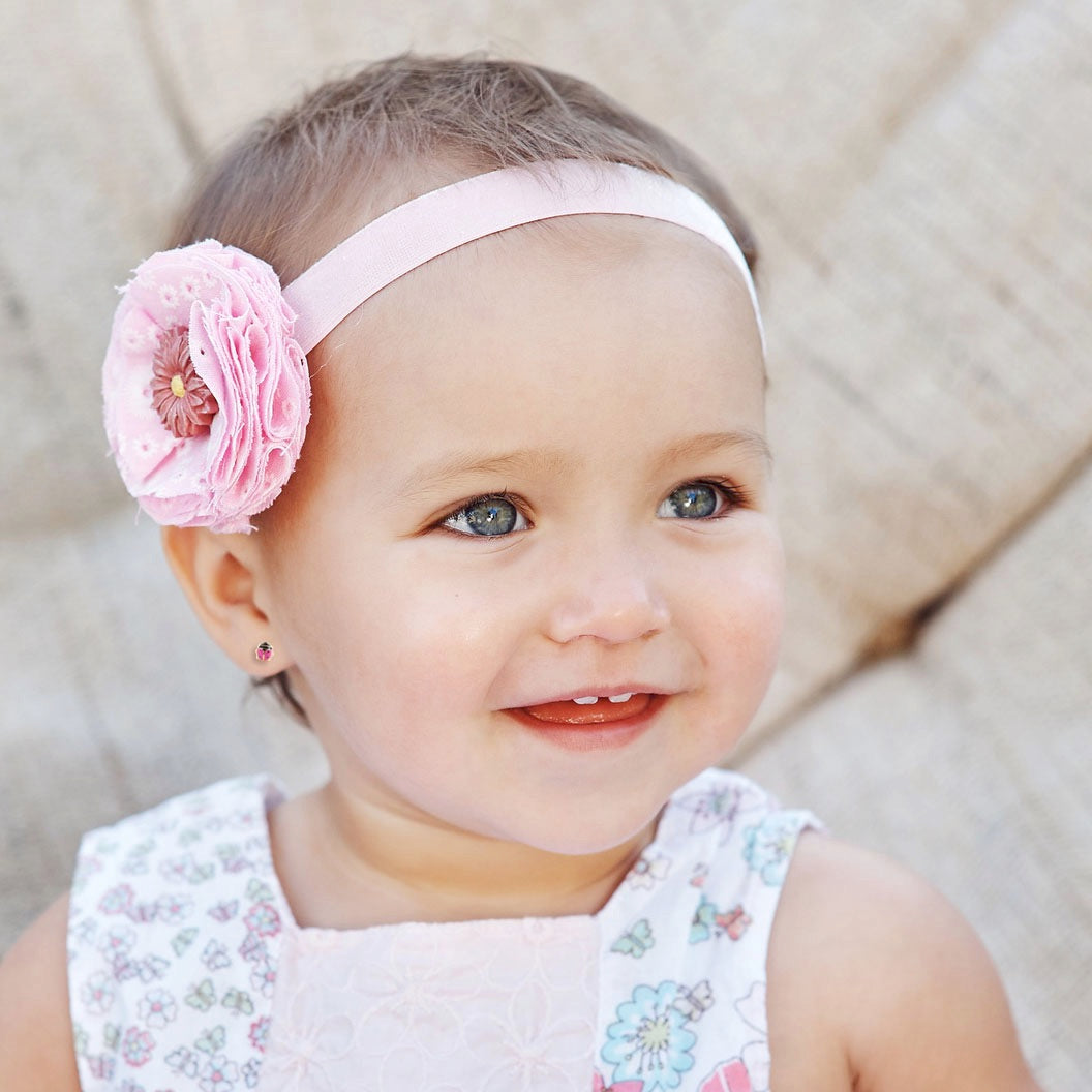 Pendientes Bebe o niña Mariquita Esmaltada Rosa