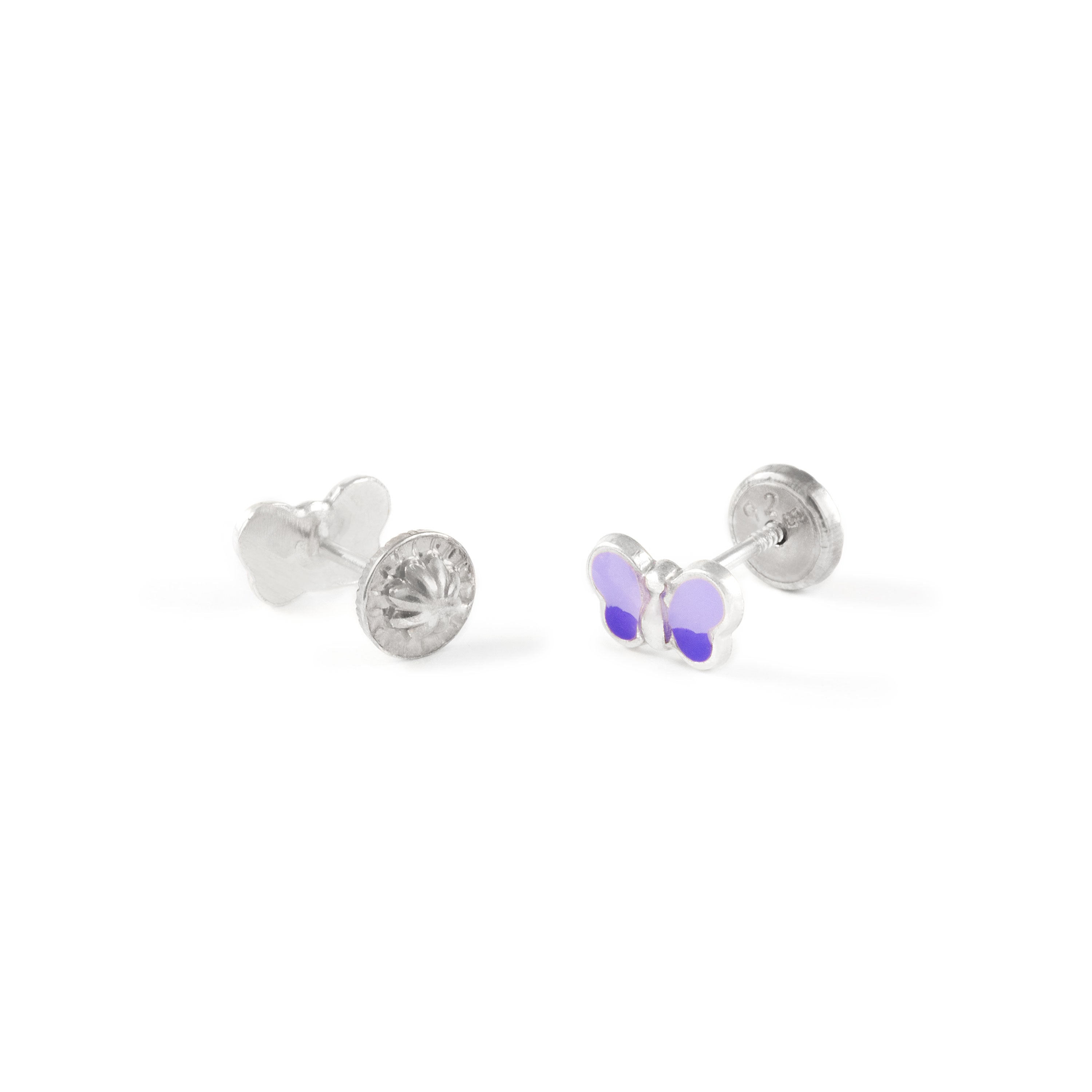 Pendientes Plata Mariposa Lila