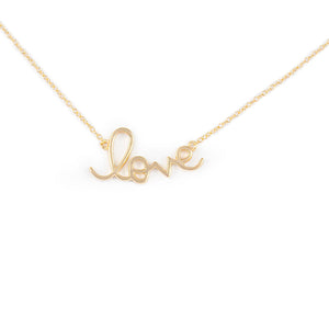 Collar Plata Dorada con "Love"