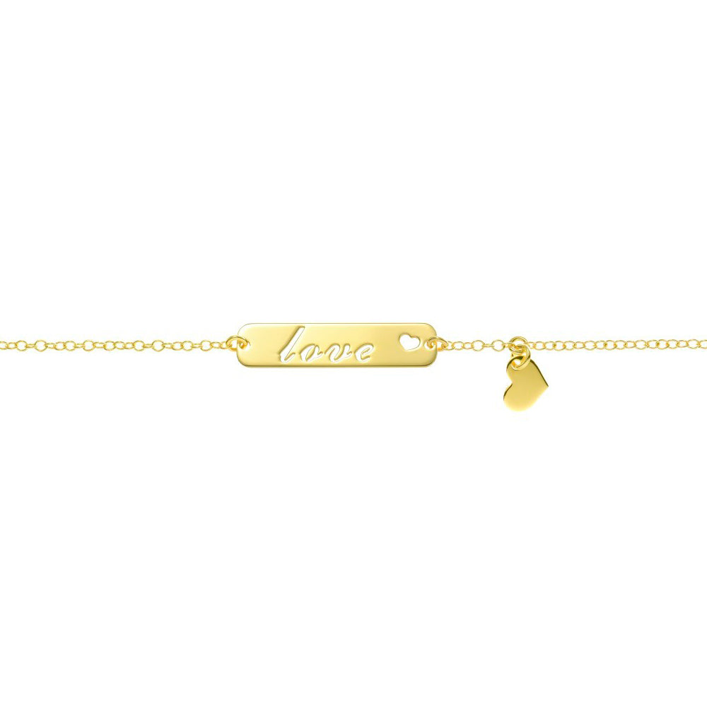 Sterling Silver Golden Love Shine Bracelet