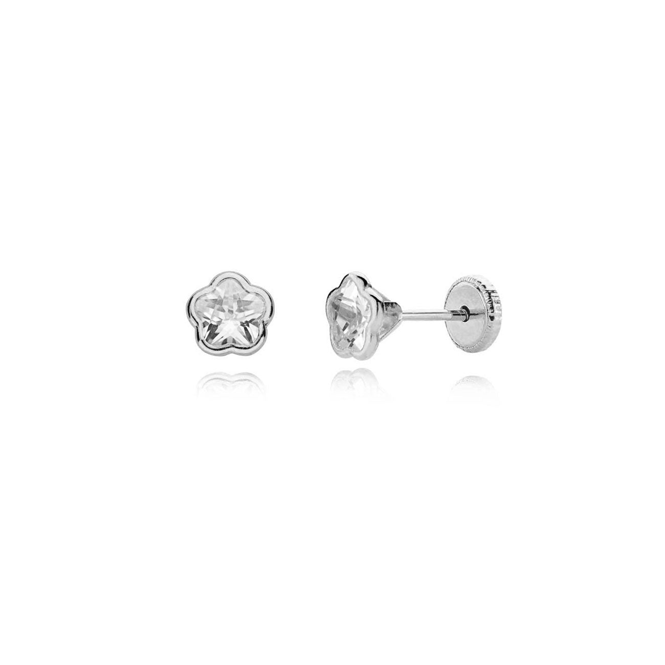 Pendientes Plata Chaton Margarita circon grande