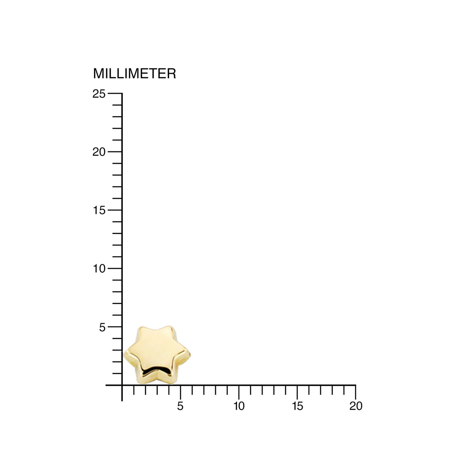 Pendientes Bebe o niña Estrella lisa 6 puntas (9kts)