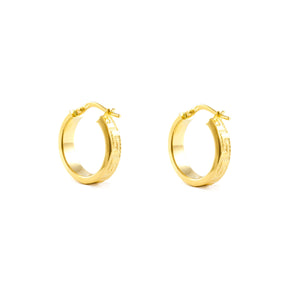 Pendientes Oro Aro liso cuadrado Greca 18x4 mm