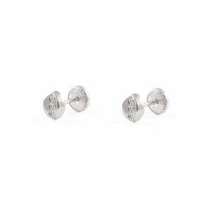 Pendientes Bebe Oro Blanco en forma de pipa