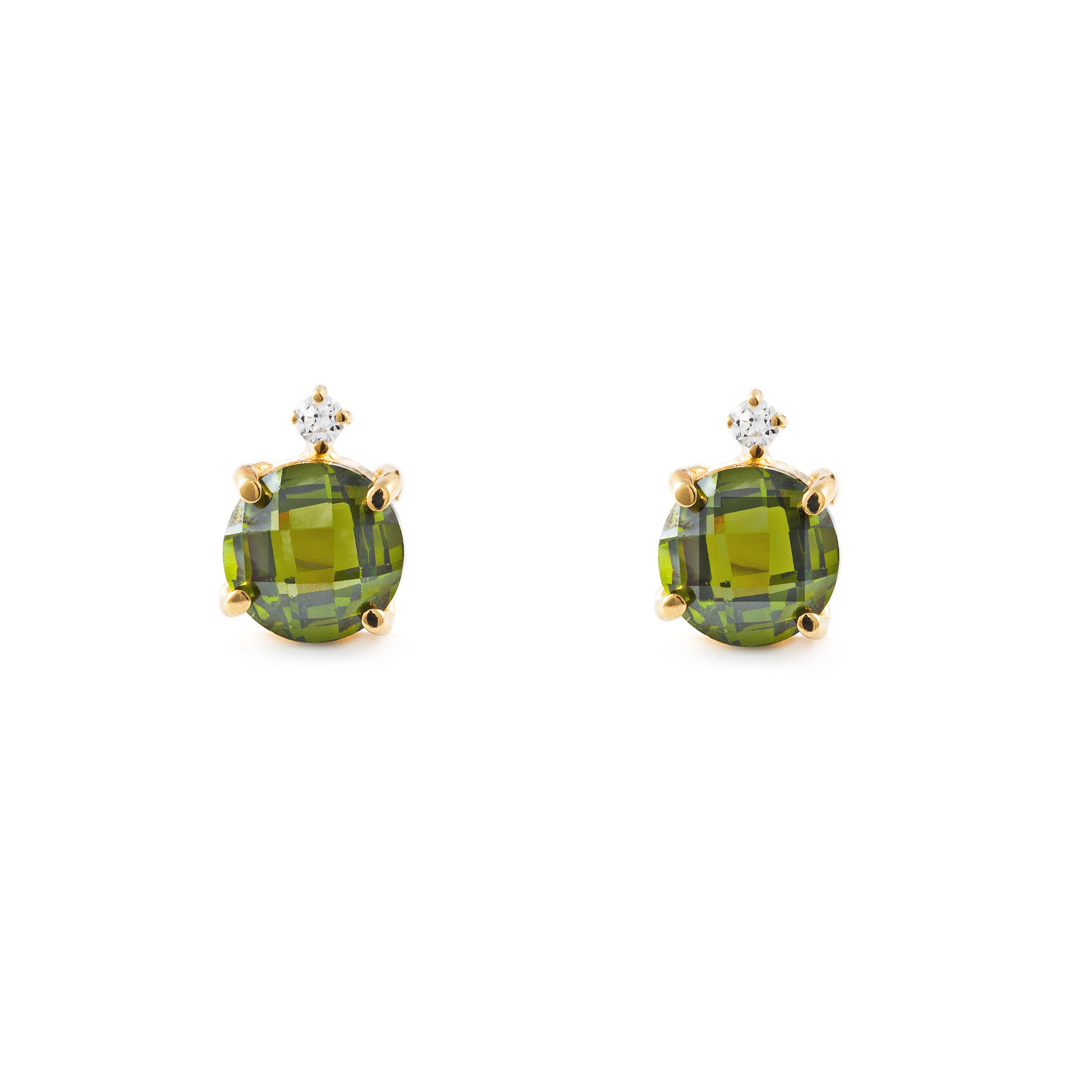 Pendientes Mujer-Niña Oro Amarillo 9K Peridoto Brillo