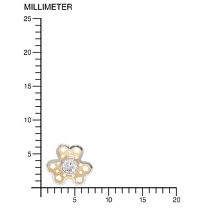 Pendientes Niña Bicolor Trebol 3 Petalos con Circonita Centro