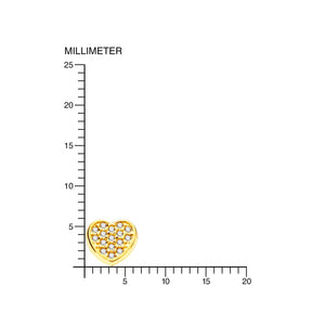 Pendientes Bebe o Niña Oro Amarillo Corazon con Circonitas