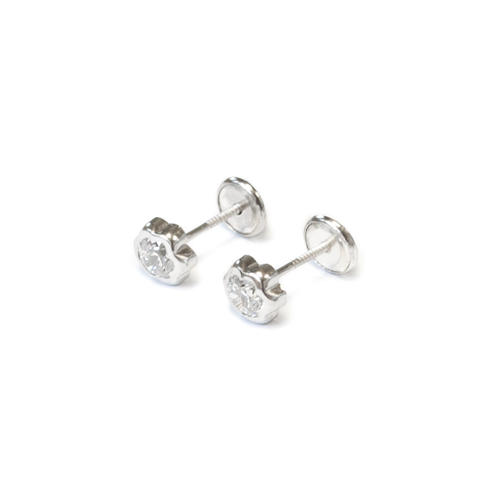 Pendientes Plata Bebe o niña Margarita 4 mm