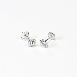 Pendientes Plata Bebe o niña de Garra con circonita 5 mm