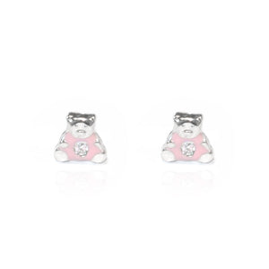 Pendientes Plata Bebe o niña Osito Esmaltado