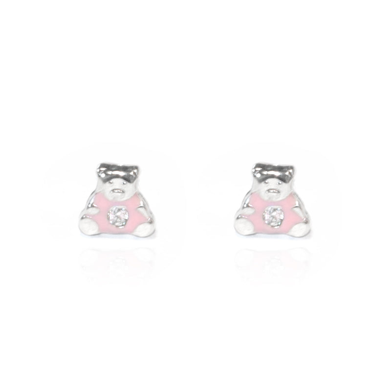 Pendientes Plata Bebe o niña Osito Esmaltado