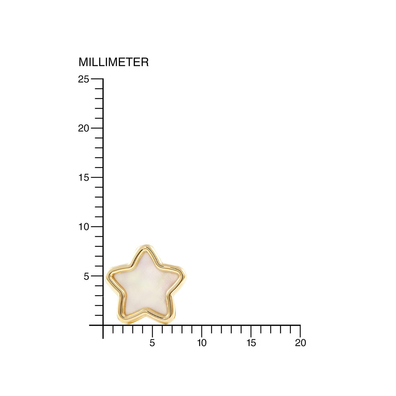 Pendientes niña Estrella con nacar (9Kts)