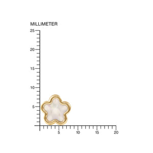 Pendientes niña flor margarita con nacar (9Kts)
