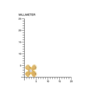 Pendientes Bebe o Niña Oro Amarillo Flor en circon (9kts)