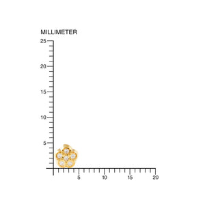 Pendientes Bebe o Niña Oro Amarillo Flor granitos Circonitas (9kts)