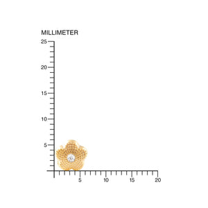 Pendientes Niña Oro Amarillo Flor con granitos y Circon (9kts)