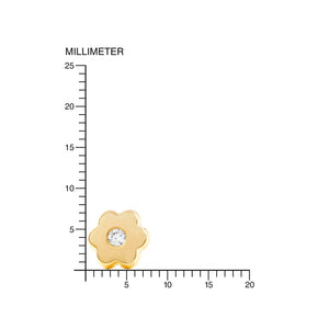 Pendientes Niña Oro Amarillo Flor en circon (9kts)