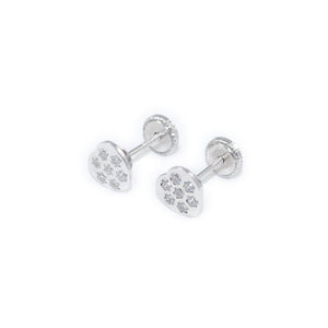 Pendientes Plata Corazon con circonitas