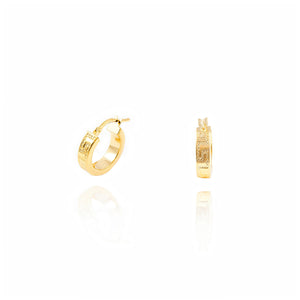 Pendientes Oro Aro liso cuadrado Greca 15x4 mm