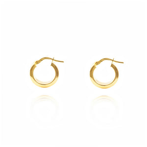 Pendientes Oro Aro liso cuadrado Greca 15x4 mm