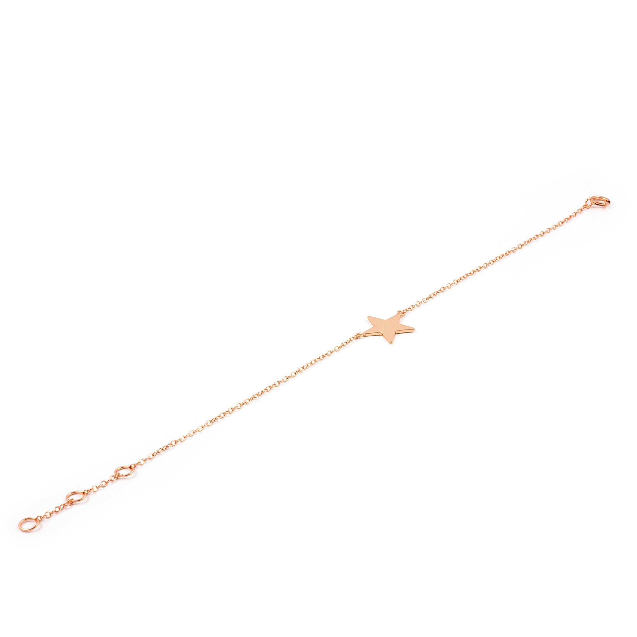 Pulsera Plata Rosa con Estrella