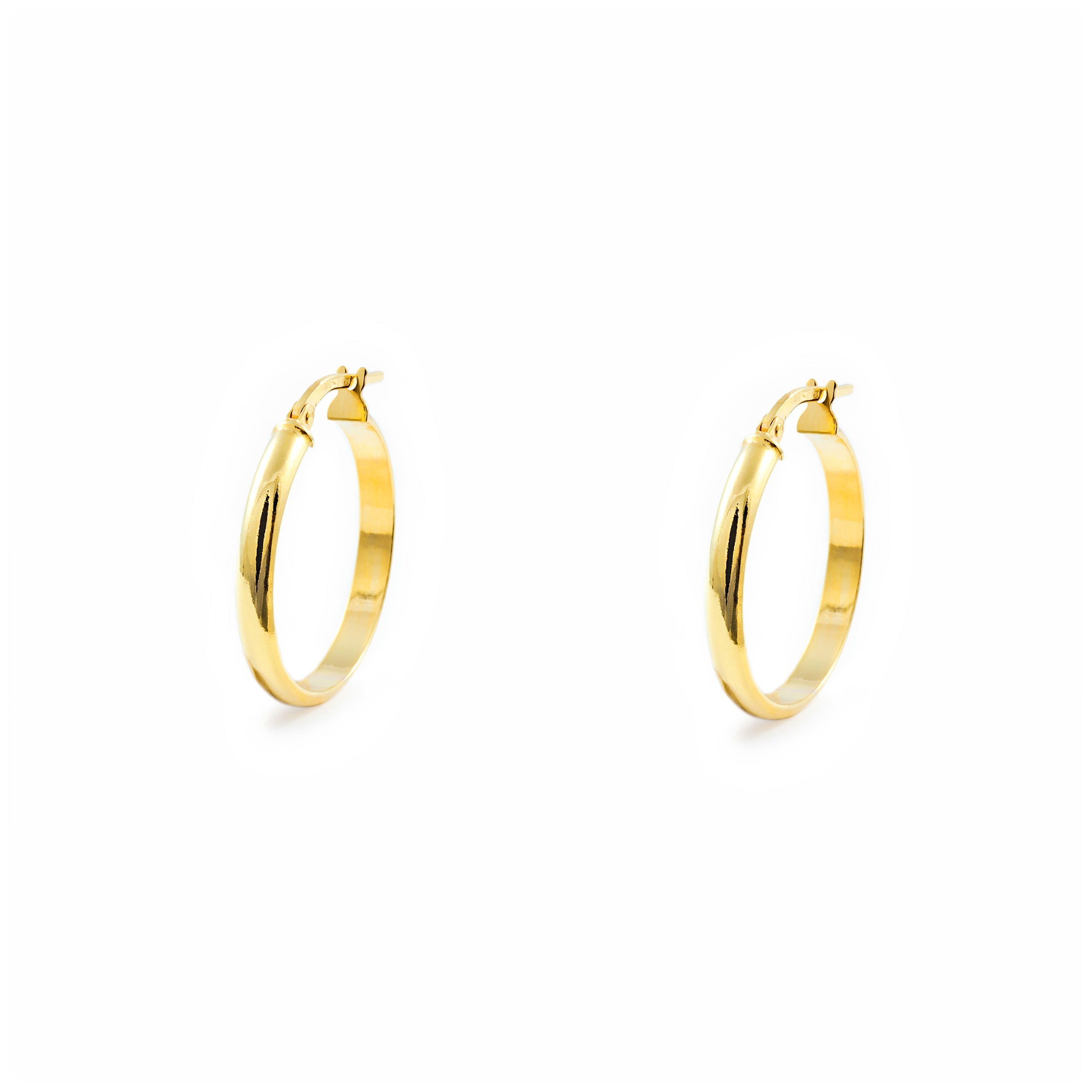 Pendientes Oro Aros Media Caña 22x3 mm (9kts)