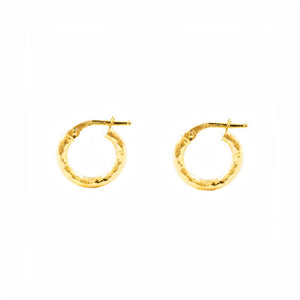 Pendientes Oro Aros facetados redondos 13.5x2.5 mm (9kts)