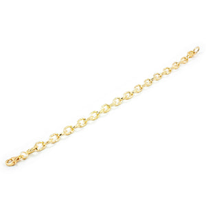 Pulsera Mujer oro eslabones ovales texturados