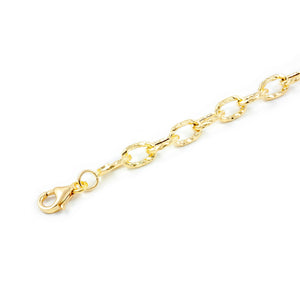 Pulsera Mujer oro eslabones ovales texturados