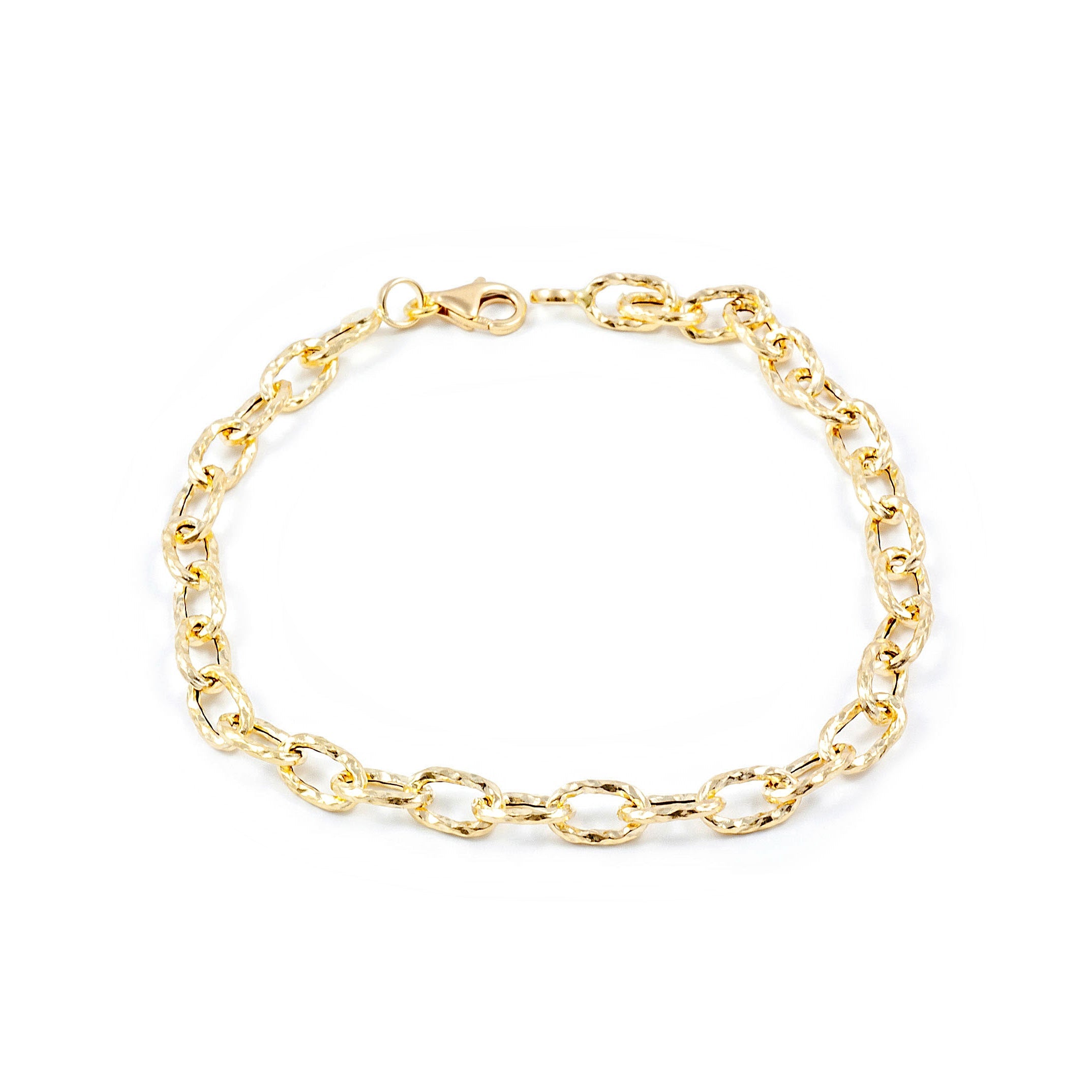 Pulsera Mujer Oro Amarillo 18K Fantasia Brillo y Textura 20 cm