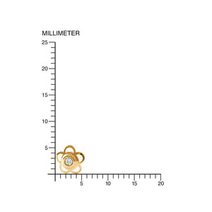 Pendientes Bebe o Niña Oro Flor 5 Petalos con Circonitas (9kts)