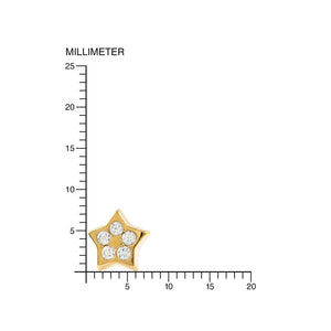 Pendientes Niña Oro Estrella con circonitas (9kts)