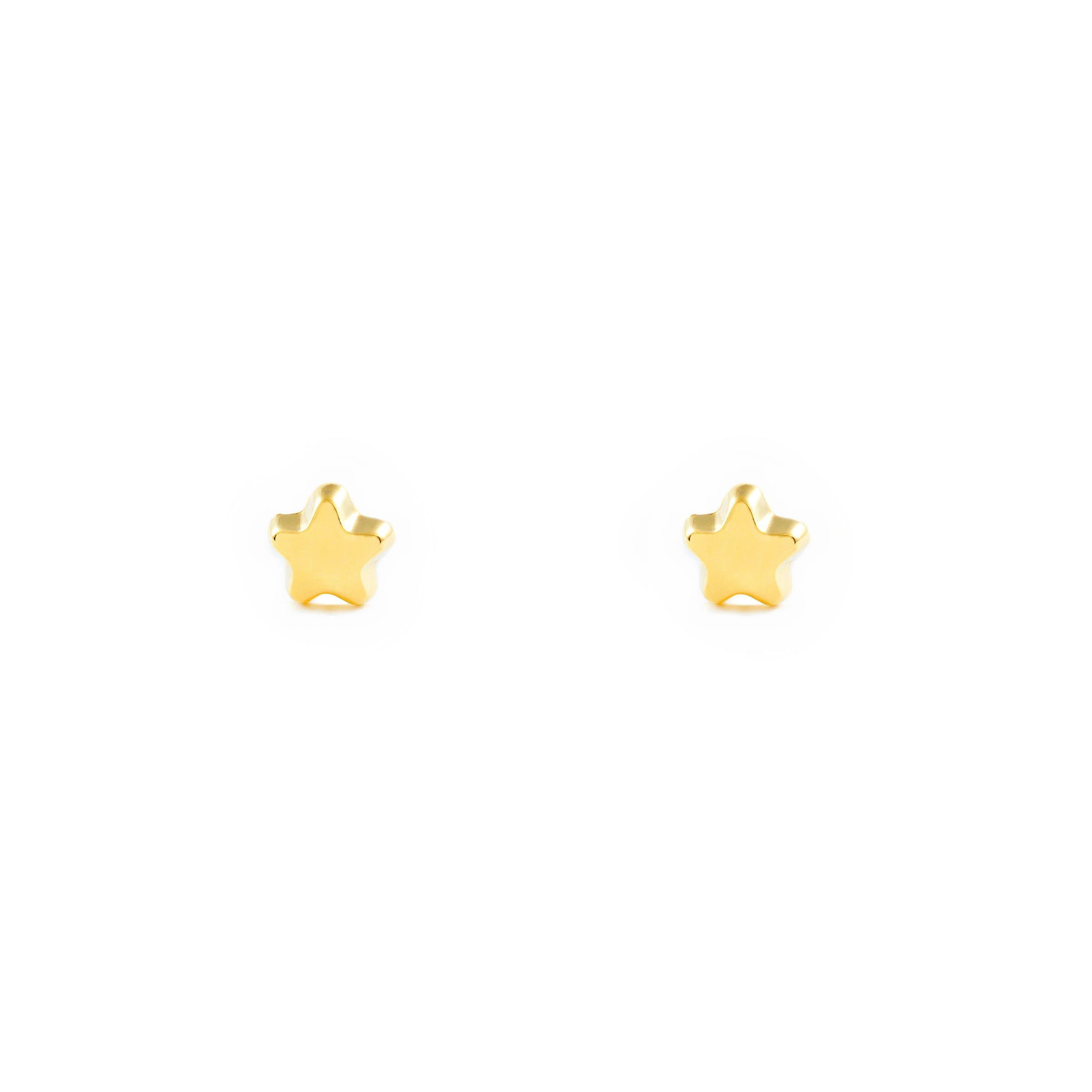 Baby-Girl Earrings 9K Yellow Gold Shiny Star