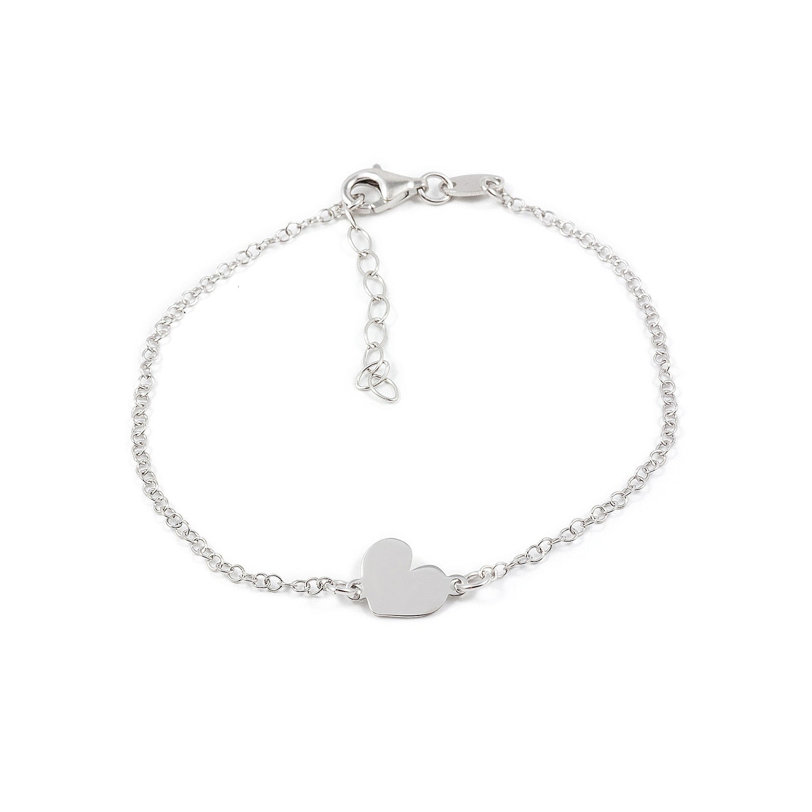 Pulsera Mujer Plata de Ley Corazón Brillo