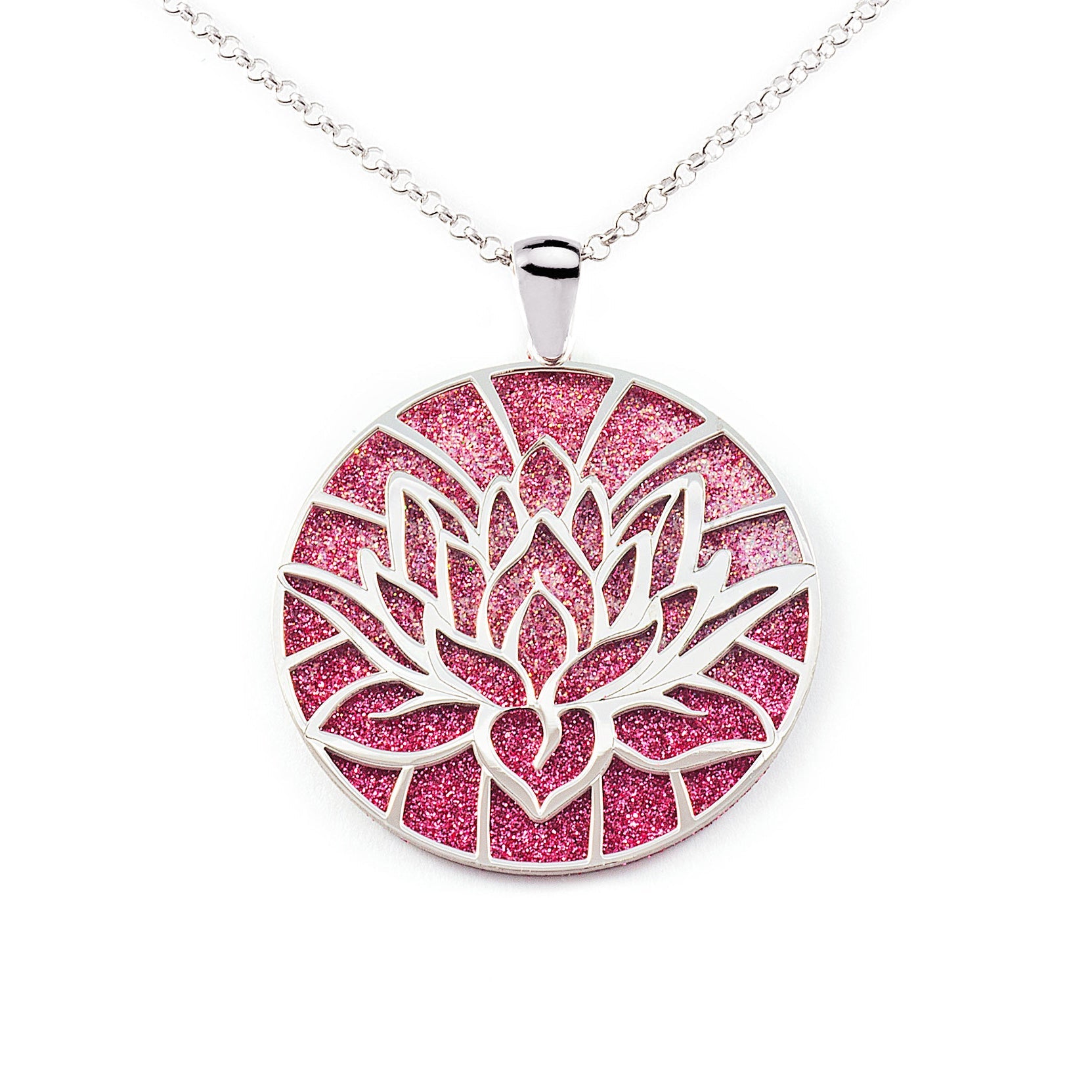 Shine and Texture Flower Sterling Silver Pendant