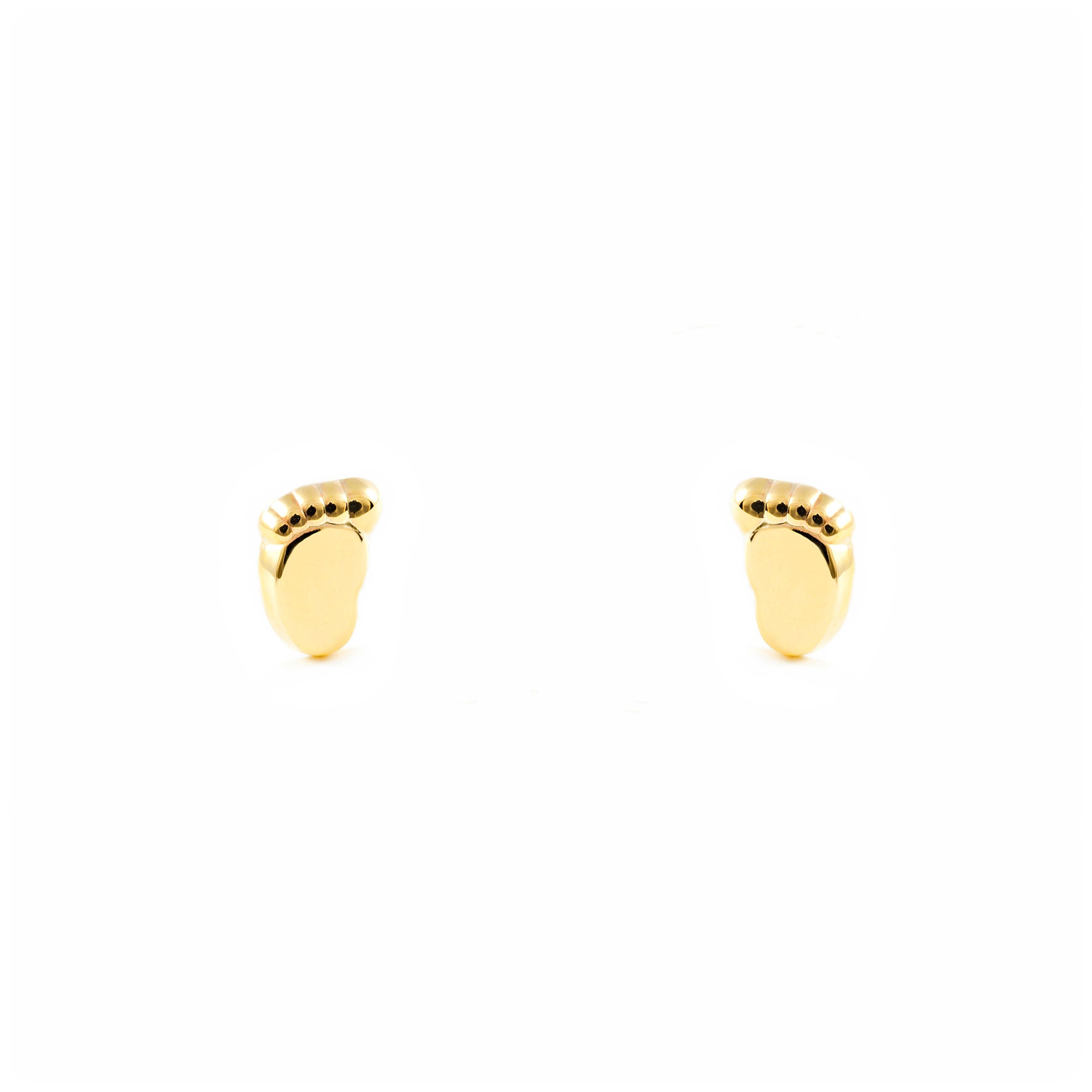 Baby-Girl Earrings 9K Yellow Gold Shiny Foot