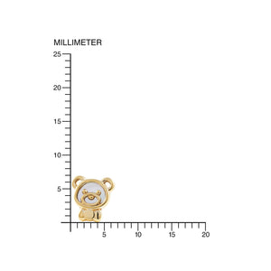 Pendientes niña Oso calado con nacar (9Kts)